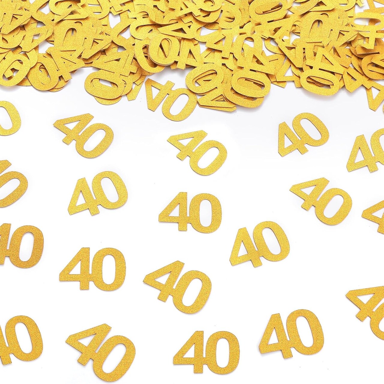 40th Happy Birthday Confetti Decorations - Gold Glitter Number 40 Party Decorations, Wedding Anniversary Party Table Decorations